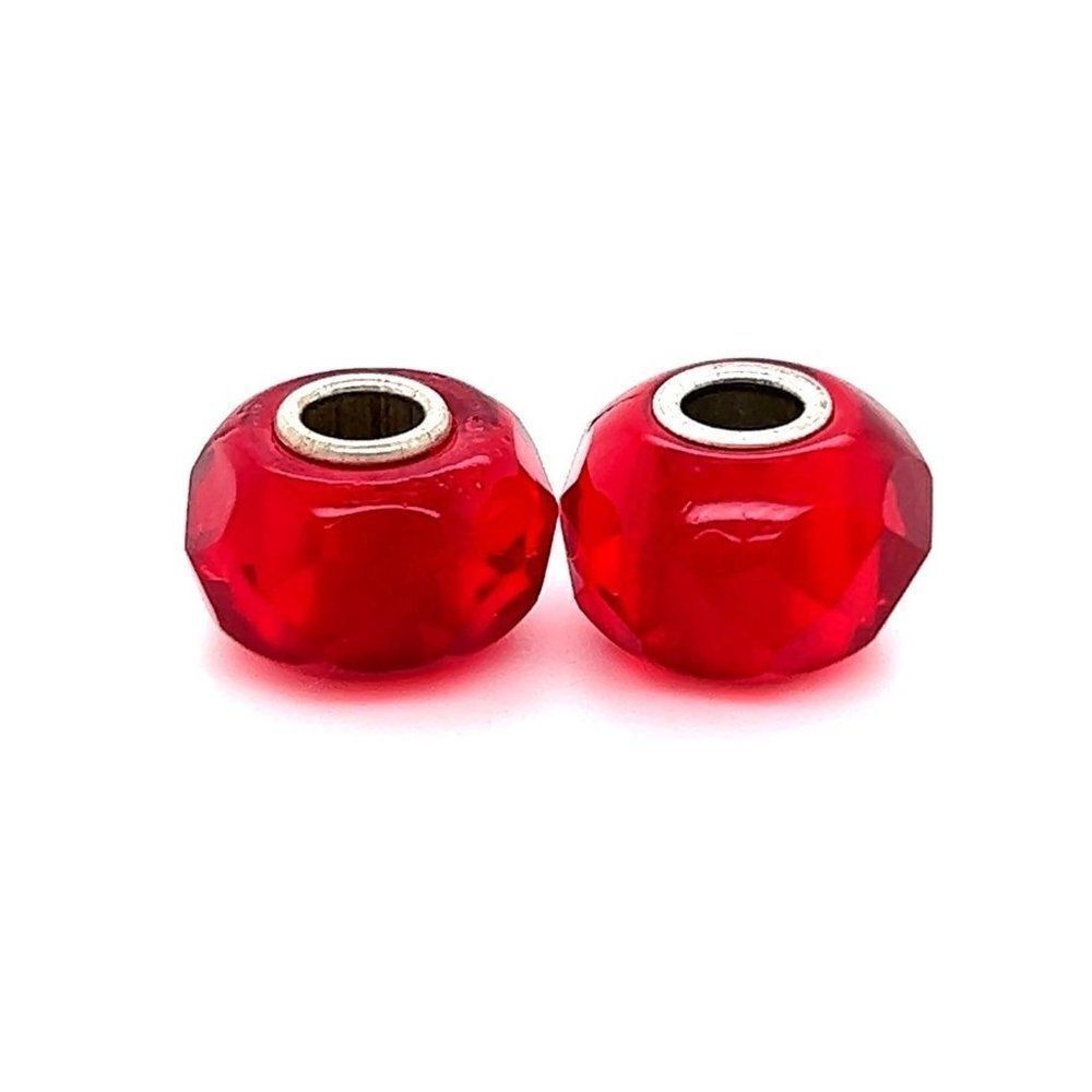 ‎Trollbeads Red Faceted Geometric Beads